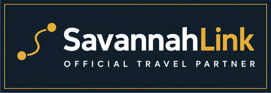 SavannahLink Official Travel Partner badge — dark badge